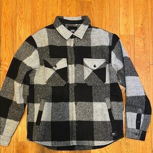 Vans Men's Black and Gray Plaid Jacket